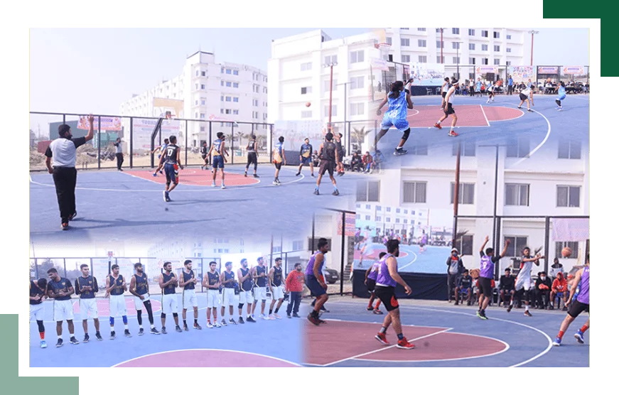 MBBS Students are playing basket ball at GS Medical College & Hospital