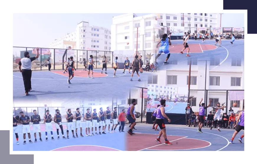 MBBS Students are playing basket ball at GS Medical College & Hospital