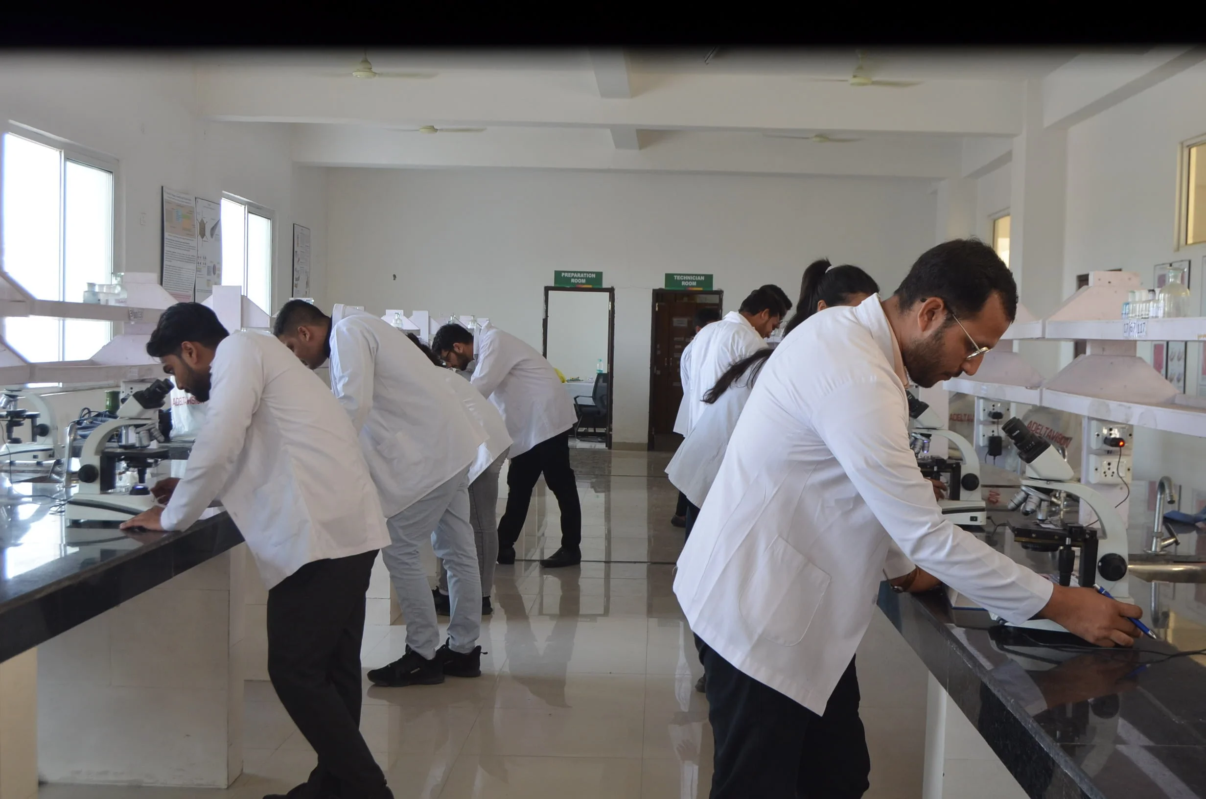 Six Medical Students doing Practical