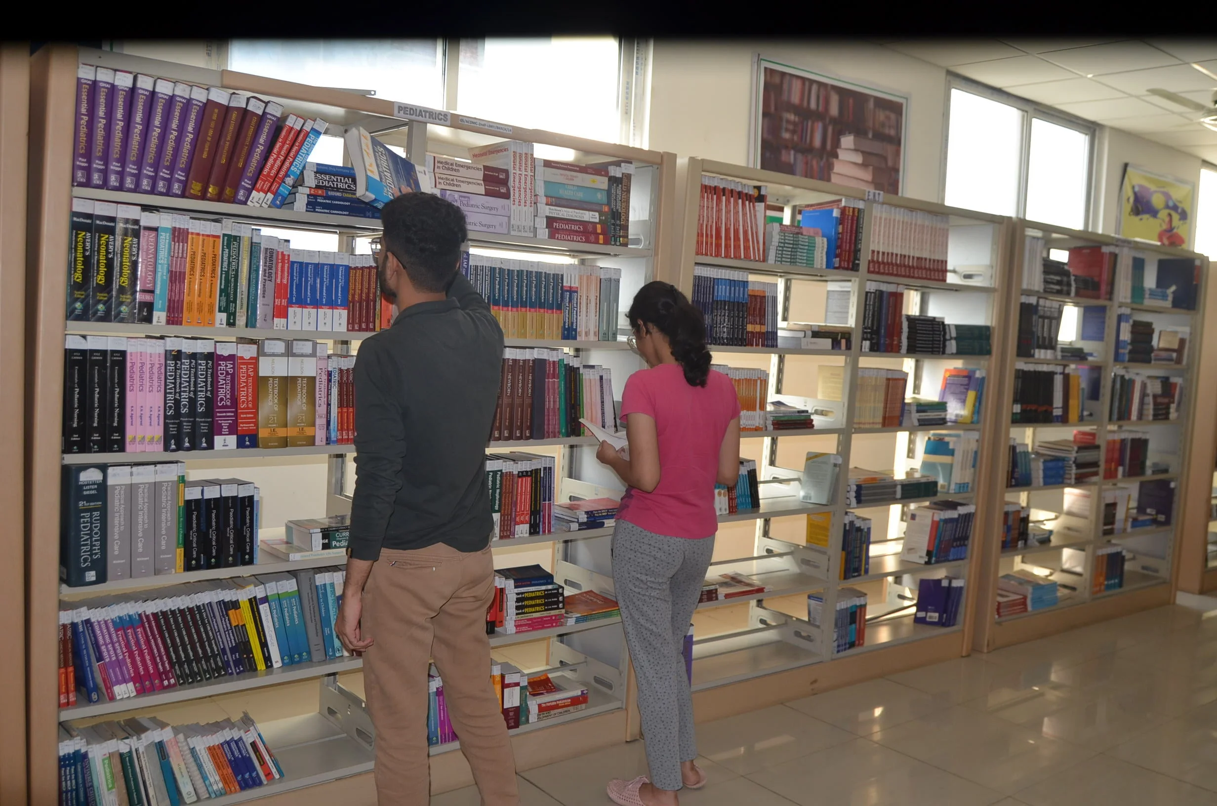Two people in Library