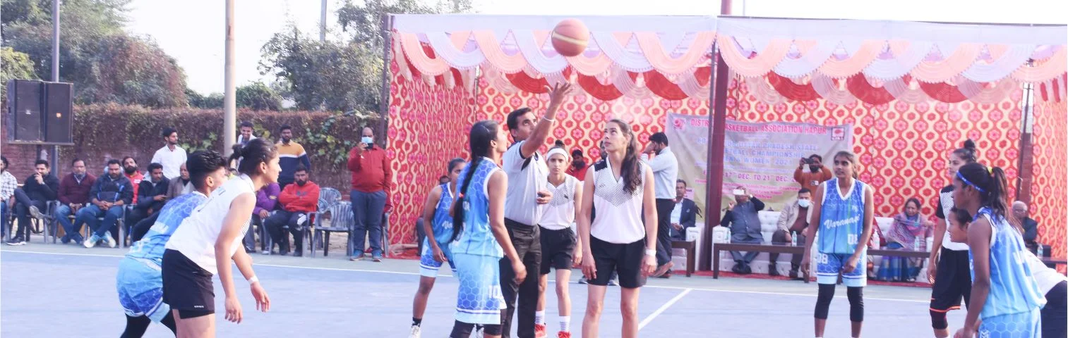 Female MBBS students are playing basket ball at GS Medical College & Hospital
