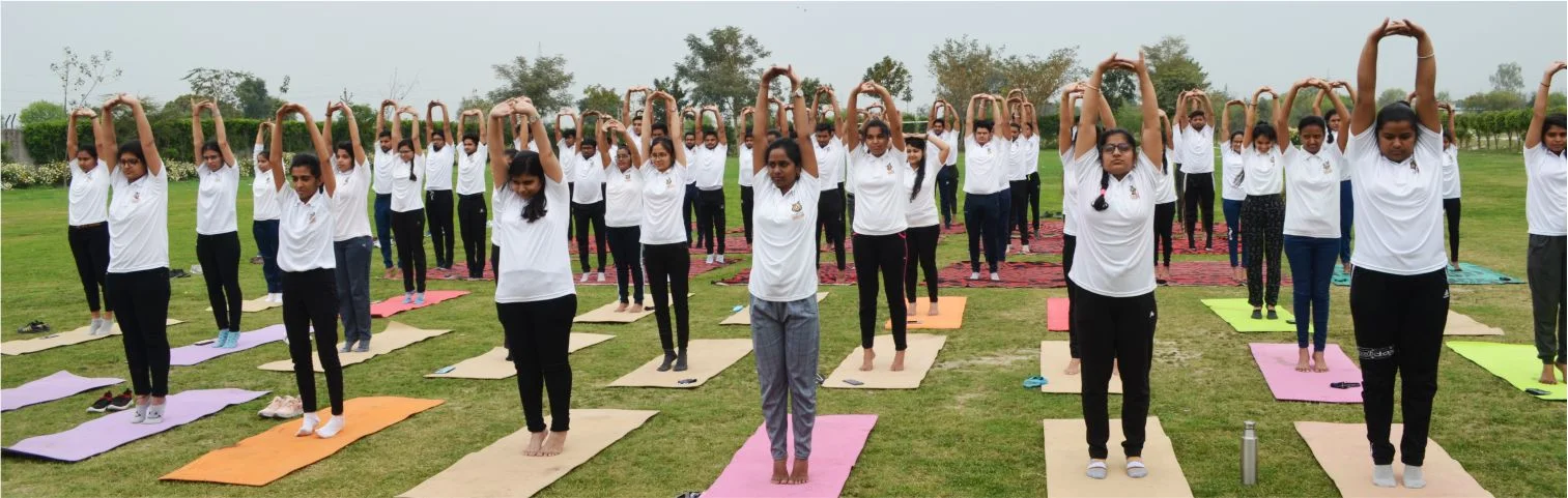 MBBS Students are doing yoga at GS Medical College & Hospital's Playground